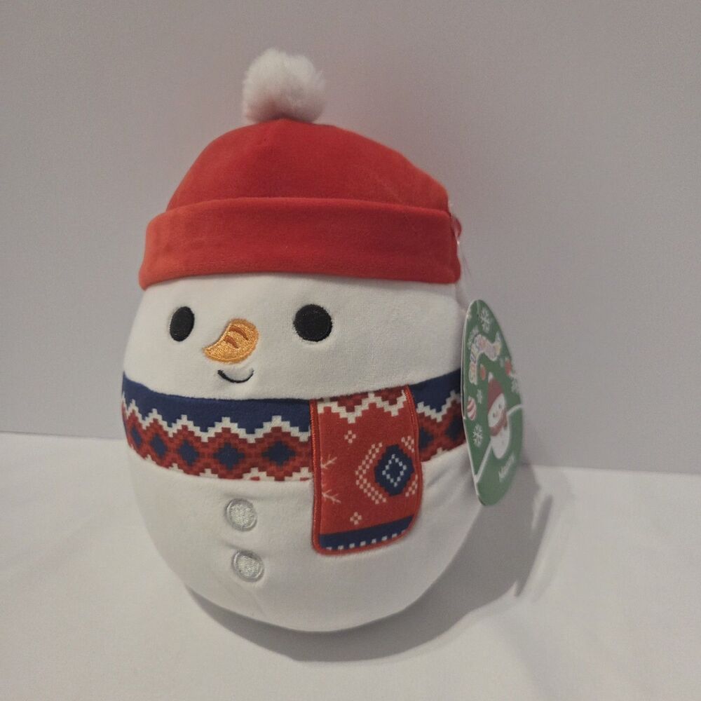 Squishmallows 8" Manny Snowman with Red Hat and Scarf Small Plush NWT
